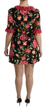 Floral Pink Lace A-Line Shift Mini Dress Dolce & Gabbana