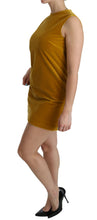 Mustard Velvet Stretch Shift Mini Dress Dolce & Gabbana