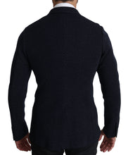 Dark Blue Dotted Double Breasted Coat Blazer Dolce & Gabbana