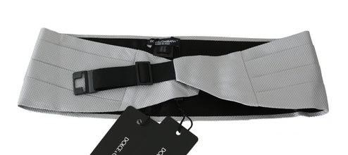 Gray Men Waist Belt 100% Silk Cummerbund Dolce & Gabbana