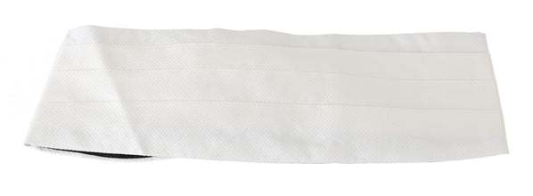 White Men Waist Belt 100% Silk Cummerbund Dolce & Gabbana