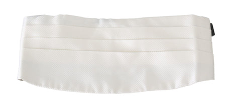 White Men Waist Belt 100% Silk Cummerbund Dolce & Gabbana