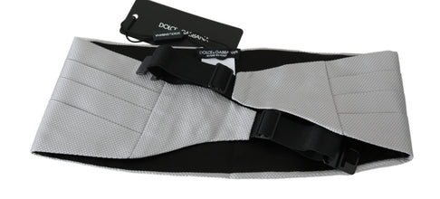 Gray Men Waist Belt 100% Silk Cummerbund Dolce & Gabbana