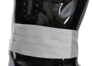 Gray Patterned Waist Belt Silk Cummerbund Dolce & Gabbana