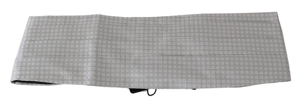 Gray Patterned Waist Belt Silk Cummerbund Dolce & Gabbana