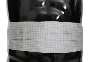 Gray Patterned Waist Belt Silk Cummerbund Dolce & Gabbana