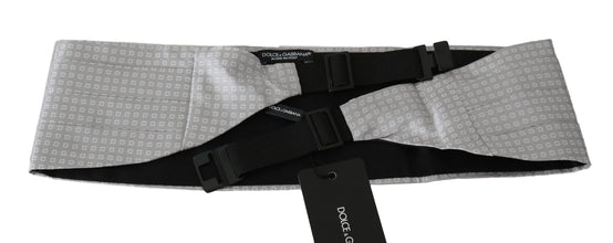 Gray Patterned Waist Belt Silk Cummerbund Dolce & Gabbana