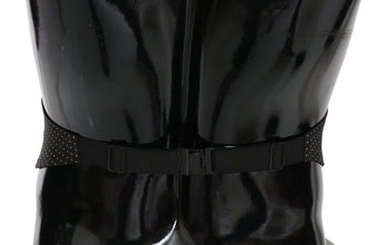 Black Dotted Waist Belt Silk Cummerbund Dolce & Gabbana