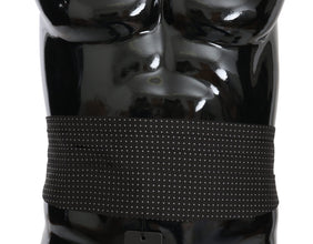 Black Dotted Waist Belt Silk Cummerbund Dolce & Gabbana