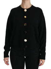 Black Button Embellished Cardigan Sweater Dolce & Gabbana