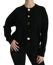 Black Button Embellished Cardigan Sweater Dolce & Gabbana