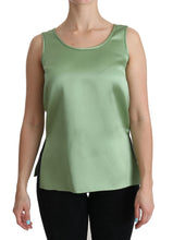 Green Sleeveless 100% Silk Top Tank Blouse Dolce & Gabbana