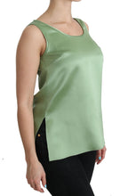 Green Sleeveless 100% Silk Top Tank Blouse Dolce & Gabbana