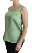Green Sleeveless 100% Silk Top Tank Blouse Dolce & Gabbana