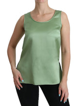 Green Sleeveless 100% Silk Top Tank Blouse Dolce & Gabbana