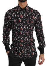 Black Musical Instrument Slim fit Shirt Dolce & Gabbana
