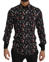 Black Musical Instrument Slim fit Shirt Dolce & Gabbana