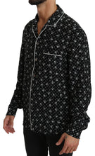 Black Skull Print Silk Sleepwear Shirt Dolce & Gabbana