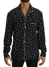 Black Skull Print Silk Sleepwear Shirt Dolce & Gabbana