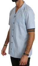 Blue Short Sleeve 100% Cotton Top Shirt Dolce & Gabbana