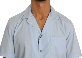 Blue Short Sleeve 100% Cotton Top Shirt Dolce & Gabbana