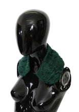 Green Fur Shoulder Collar Wrap Lambskin Scarf Dolce & Gabbana
