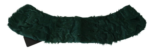 Green Fur Shoulder Collar Wrap Lambskin Scarf Dolce & Gabbana