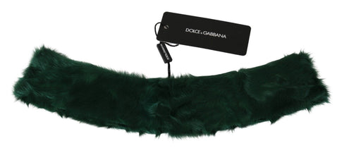 Green Fur Neck Collar Wrap Lambskin Scarf Dolce & Gabbana