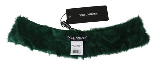 Green Fur Neck Collar Wrap Lambskin Scarf Dolce & Gabbana