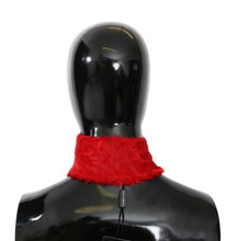 Red Fur Neck Collar Wrap Lambskin Scarf Dolce & Gabbana