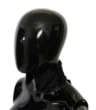 Black Fur Neck Collar Wrap Lambskin Scarf Dolce & Gabbana