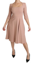 Pink 3/4 Sleeves A-line Viscose Dress Dolce & Gabbana
