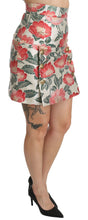 White Green Red Floral High Waist Mini Skirt Dolce & Gabbana