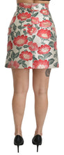 White Green Red Floral High Waist Mini Skirt Dolce & Gabbana