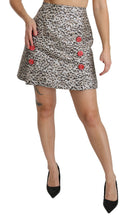 Silver Pattern A-line High Waist Skirt Dolce & Gabbana