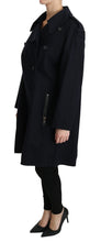Coat Blue Cotton Women Trench Jacket Dolce & Gabbana