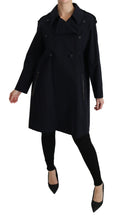 Coat Blue Cotton Women Trench Jacket Dolce & Gabbana