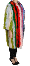 Multicolor Turkey Feather Cape Fur Coat Dolce & Gabbana