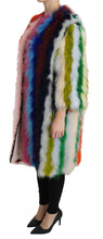 Multicolor Turkey Feather Cape Fur Coat Dolce & Gabbana