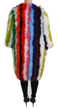 Multicolor Turkey Feather Cape Fur Coat Dolce & Gabbana