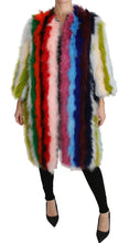 Multicolor Turkey Feather Cape Fur Coat Dolce & Gabbana