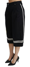 Black Lemon Embellished Palazzo Cropped Pants Dolce & Gabbana