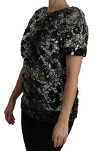 Black Sequined Crystal Embellished Top Blouse Dolce & Gabbana