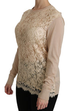Beige Lace Long Sleeve Top Cashmere Blouse Dolce & Gabbana