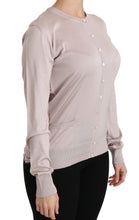 Silk Pink Long Sleeve Lace Top Sweater Dolce & Gabbana