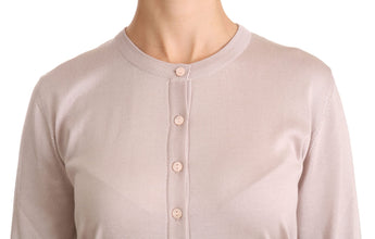 Silk Pink Long Sleeve Lace Top Sweater Dolce & Gabbana