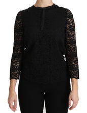 Black Lace Long Sleeve Nylon Blouse Dolce & Gabbana