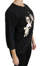 Black #dgfamily Top T-shirt Silk Blouse Dolce & Gabbana