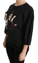 Black #dgfamily Top T-shirt Silk Blouse Dolce & Gabbana