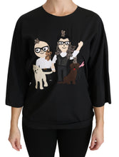 Black #dgfamily Top T-shirt Silk Blouse Dolce & Gabbana